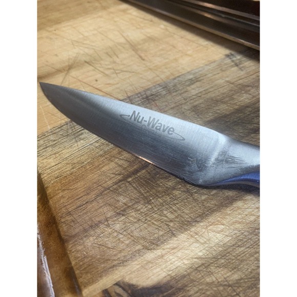 Stainless Steel One Piece Nu-Wave Kichen Knife Set Of 5 With Block - Picture 9 of 15